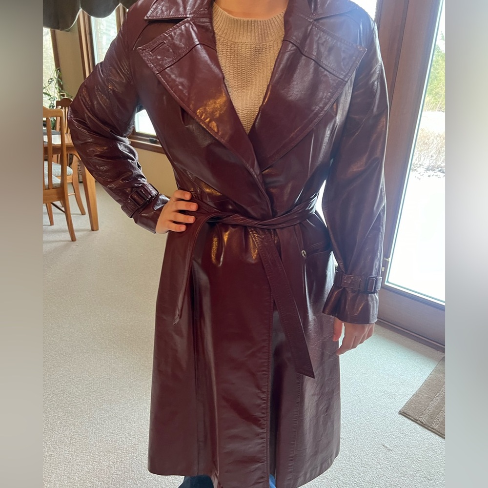 Vintage Etienne Aigner long leather jacket